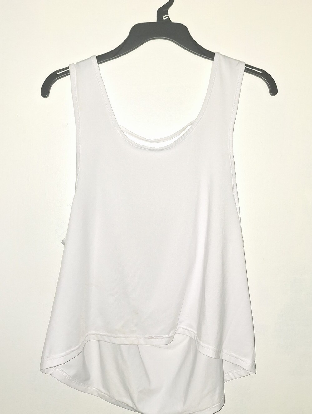 Women's White Drape-Back Tank Top
